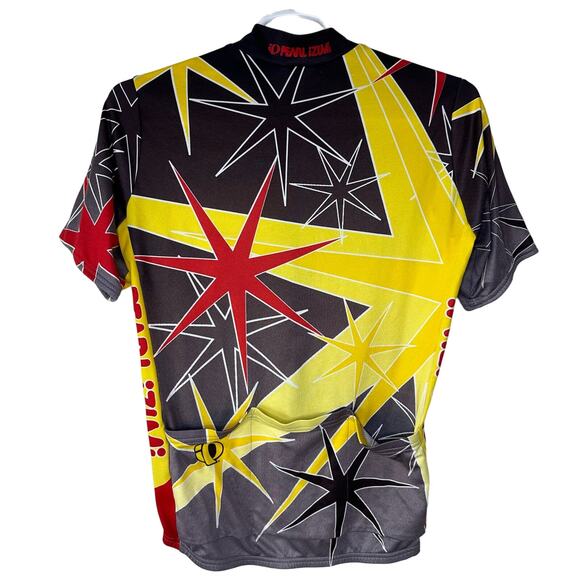 Pearl Izumi Cycling Shirt Size Large Athletic Zip Up Star Burst Graphic GUC - Picture 2 of 6